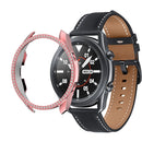 For Samsung Galaxy Watch3 45mm Watch Case Hard PC Rhinestone Glitter Cover Frame Protective Cover - Pink - 2