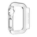 For Apple Watch Series 4 / 5 / 6 44mm / SE 44mm / SE (2022) 44mm Fashion Electroplating Two Row Rhinestones Decor Smart Watch Half Case PC Anti-collision Cover - White / Silver - 7