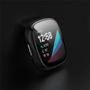 For Fitbit Versa 3/Sense Electroplating Hard PC Case with Tempered Glass Screen Protector Scratch Resistant Smart Watch Case - Black - 3