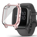 For Garmin Venu Sq Soft TPU Electroplated Frame Watch Case Full Protection Screen Protector Cover - Pink - 2