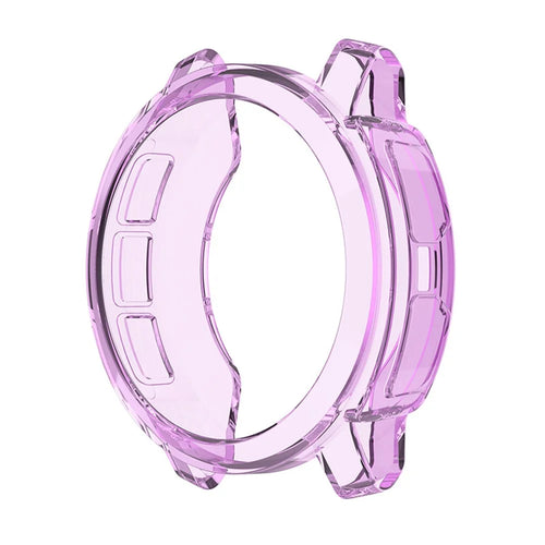 For Garmin Instinct 2 Transparent TPU Hollow Cover Drop Proof Smart Watch Protective Case - Purple - 1