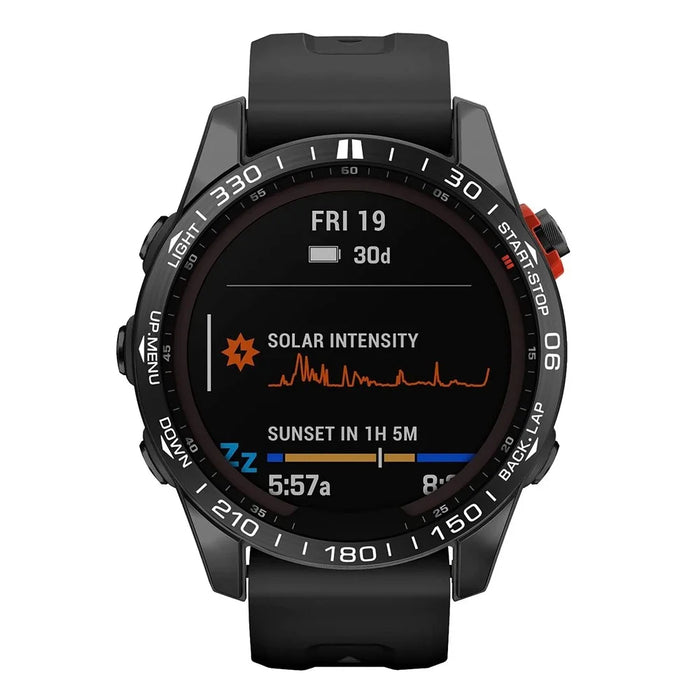 For Garmin Fenix 7S Anti-scratch Metal Watch Bezel Ring Protection Ring - Black - 2