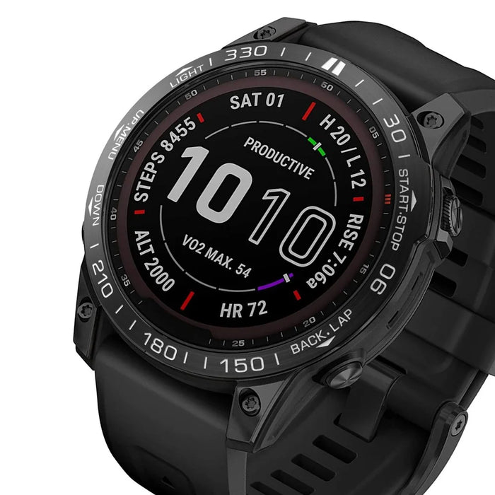 For Garmin Fenix 7 Metal Watch Bezel Ring Anti-scratch Protective Ring - Black - 3