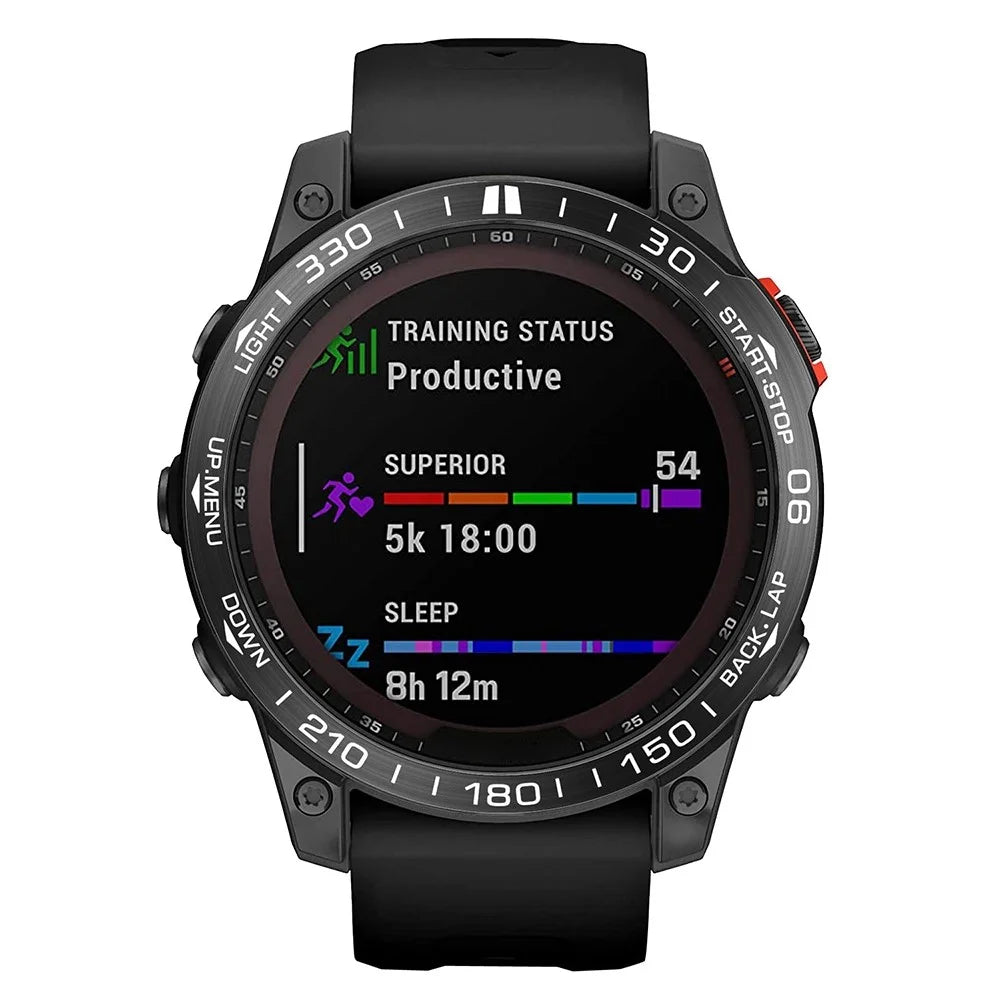 For Garmin Fenix 7X Dial Metal Anti-scratch Bezel Ring Watch Protection Ring - Black - 2
