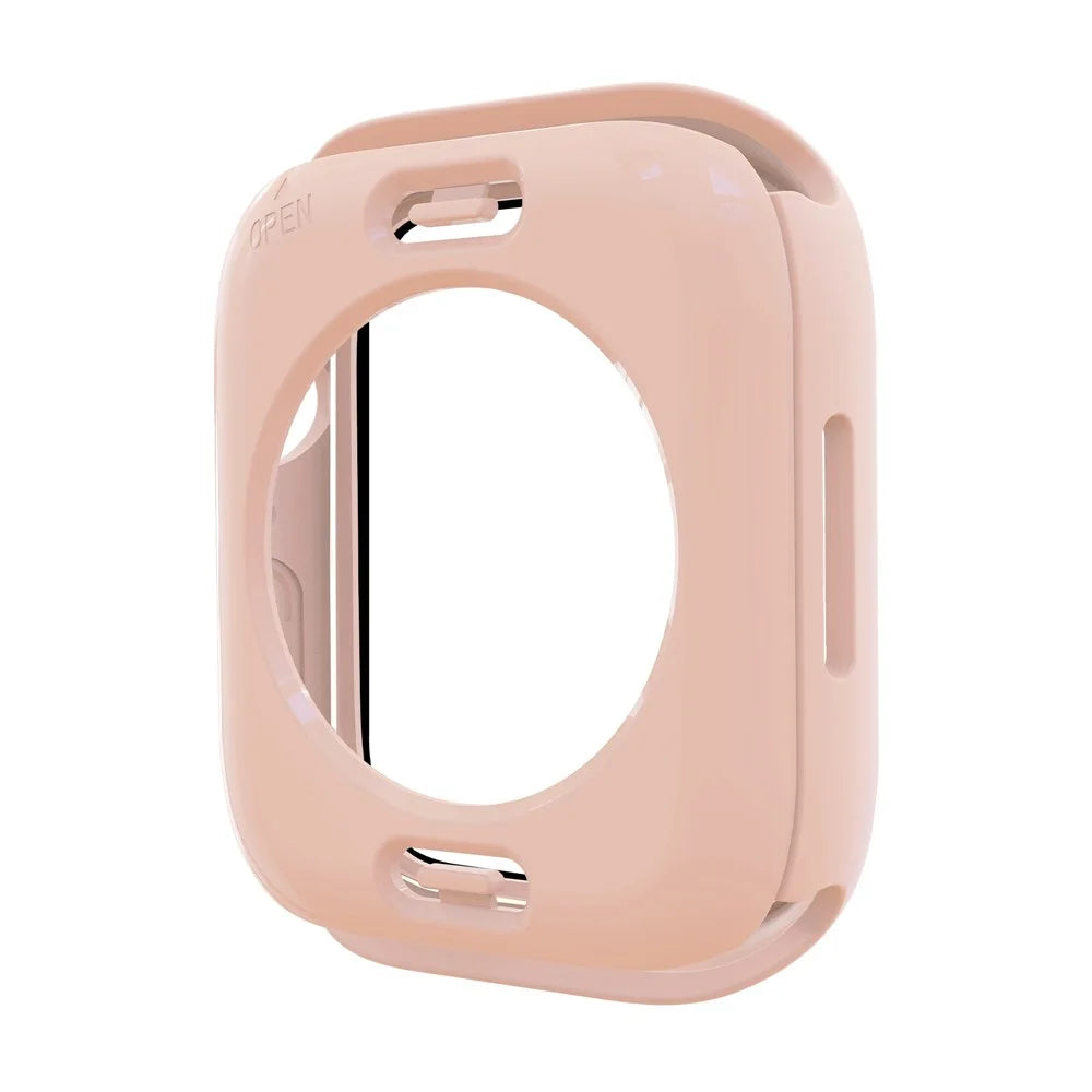 For Apple Watch Series 9 / 8 / 7 41mm Tempered Glass Film Waterproof PC Watch Case with Back Cover - Pink - 3