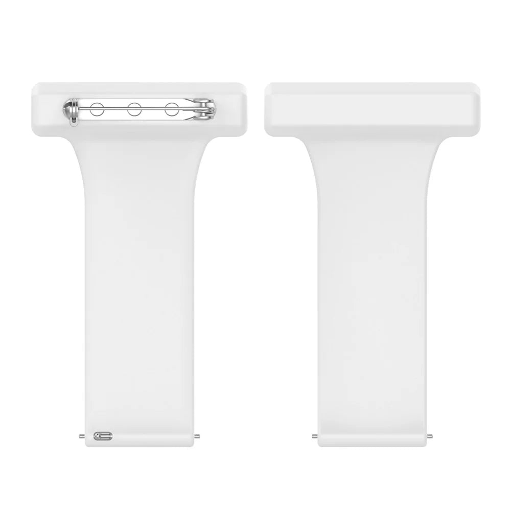 For Samsung Galaxy Watch4 40mm/44mm/Watch4 Classic 42mm/46mm Pin Style 20mm Doctor Nurse Watch Silicone Strap Hanging Buckle - White - 5
