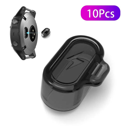 10Pcs for Garmin Fenix 7S/7/7x/Venu 2 Plus TPU Dustproof Plug Cover Charger Case - Transparent Black - 1