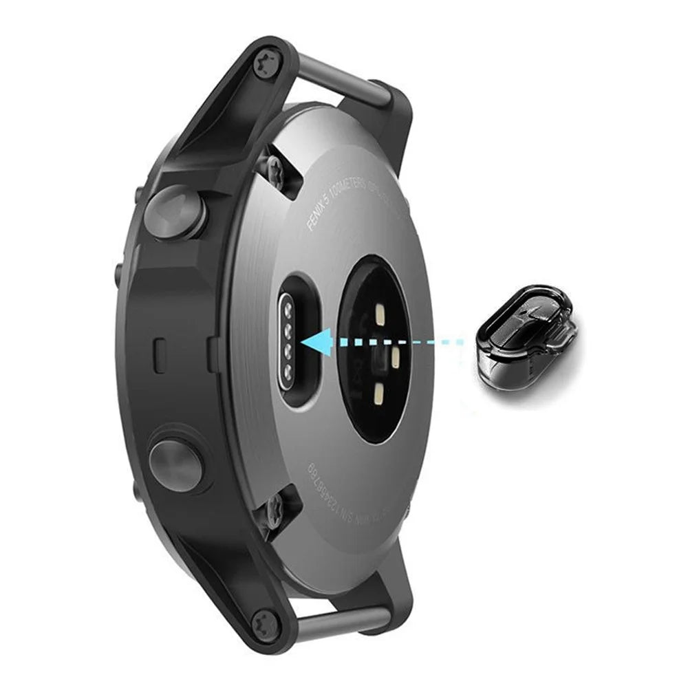 10Pcs for Garmin Fenix 7S/7/7x/Venu 2 Plus TPU Dustproof Plug Cover Charger Case - Transparent Black - 3