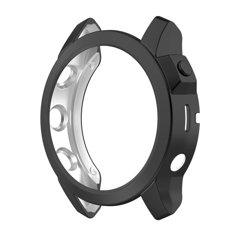 For Garmin Fenix 7/7 Solar/7 Sapphire Solar Hollow Out Watch Case Watch TPU Cover Protector with Electroplating - Black - 2