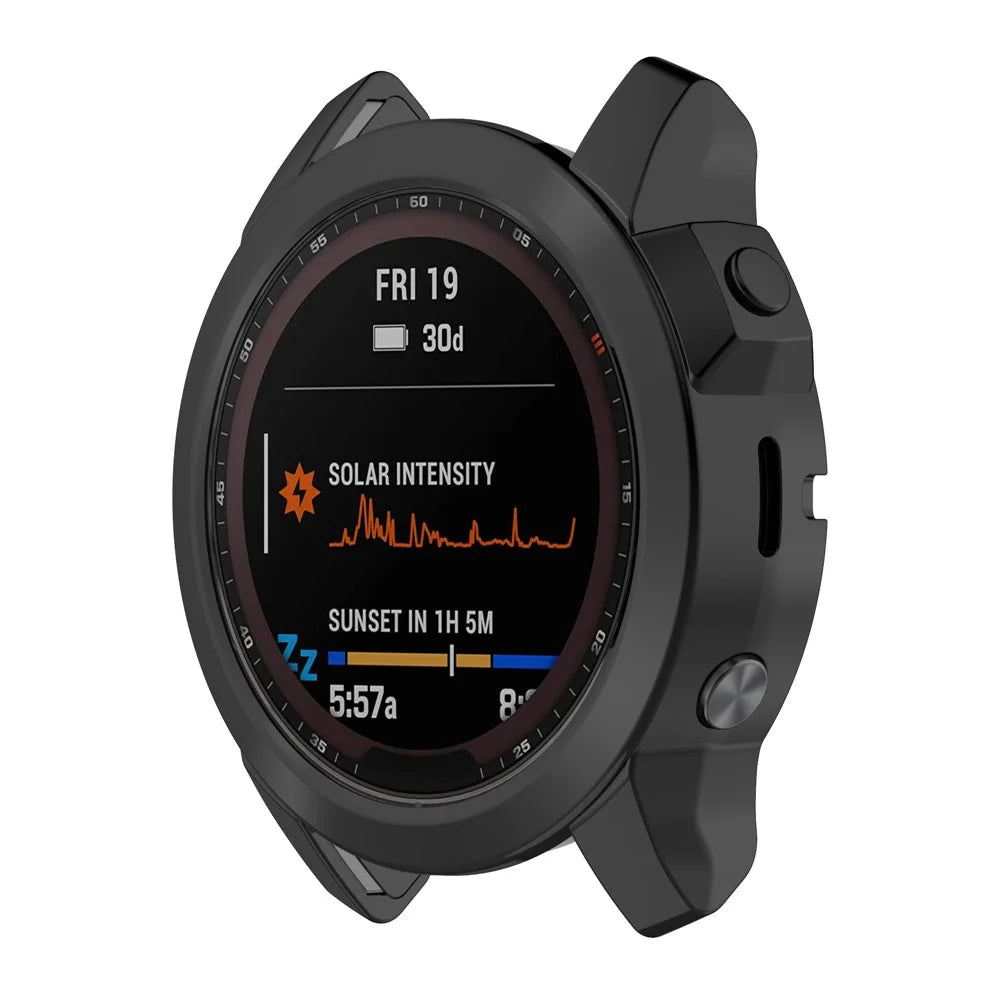 For Garmin Fenix 7/7 Solar/7 Sapphire Solar Hollow Out Watch Case Watch TPU Cover Protector with Electroplating - Black - 4
