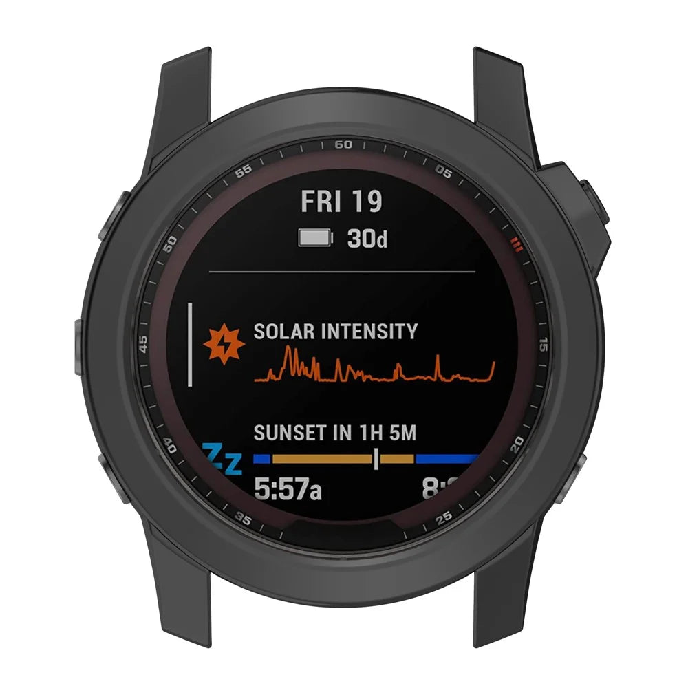 For Garmin Fenix 7/7 Solar/7 Sapphire Solar Hollow Out Watch Case Watch TPU Cover Protector with Electroplating - Black - 6