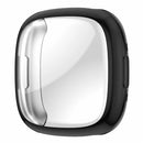 For Fitbit Versa 4 Soft TPU Watch Case Full Coverage Electroplating Protective Cover Frame - Black - 5