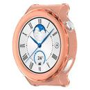 For Huawei Watch GT 3 Pro 46mm Hollow Out Smart Watch Case Half Coverage Watch Cover - Transparent Pink - 2