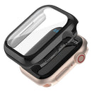 For Apple Watch Series 3/2/1 42mm Electroplating PC Case Dustproof Button Cover Watch Shell with Tempered Glass Screen Protector - Black - 4