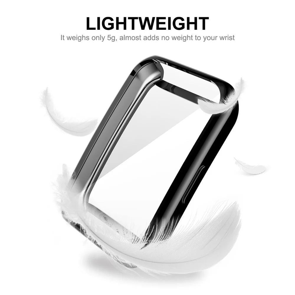 ENKAY For Huawei Band 7/6/Honor Band 6 Electroplating TPU Watch Case Anti-scratch Protective Cover - Black - 3