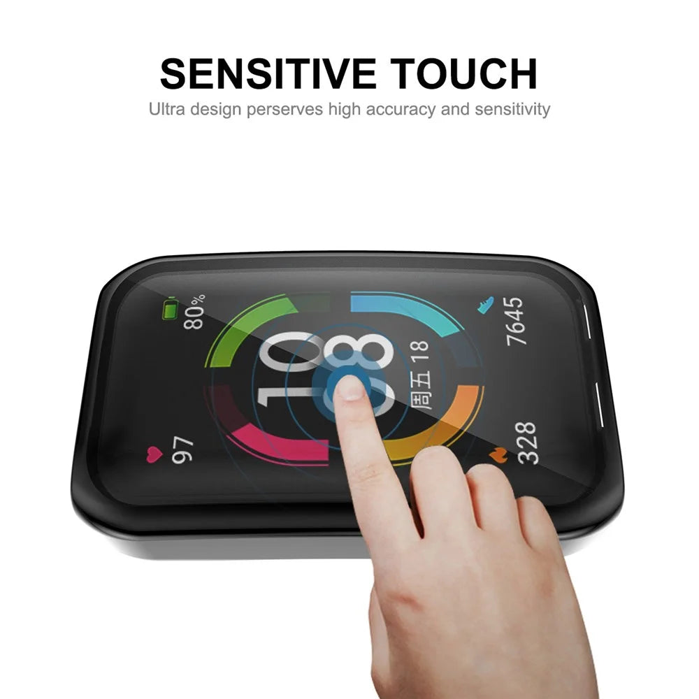 ENKAY For Huawei Band 7/6/Honor Band 6 Electroplating TPU Watch Case Anti-scratch Protective Cover - Black - 4