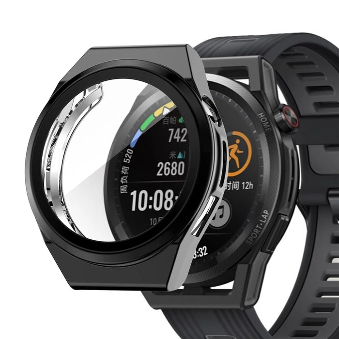 For Huawei Watch GT Runner All-inclusive Shell Cover Soft TPU Anti-Scratch Electroplating Case - Black - 1