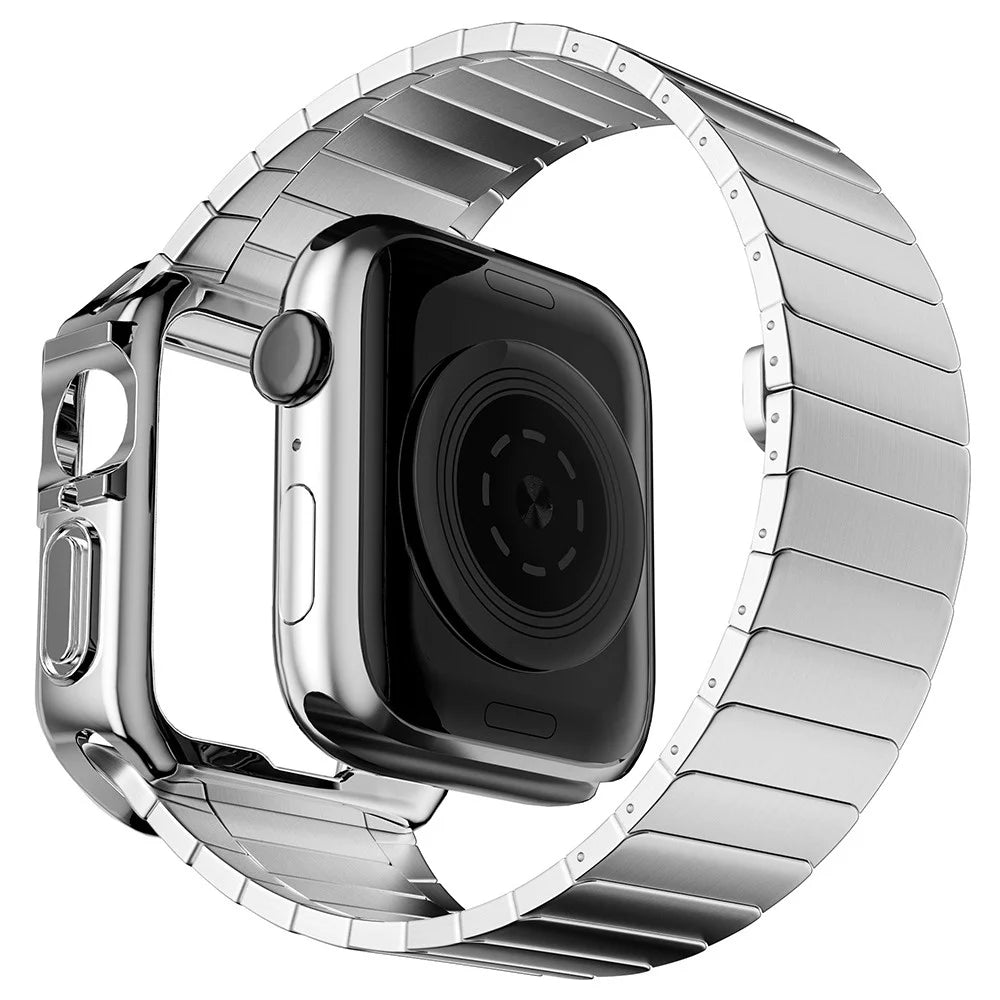 For Apple Watch Series SE3 / SE2 / SE1 /  6 / 5 / 4 44mm / 9 / 8 / 7 45mm Electroplating TPU Watch Case Laser Engraving Protective Cover - Black - 4