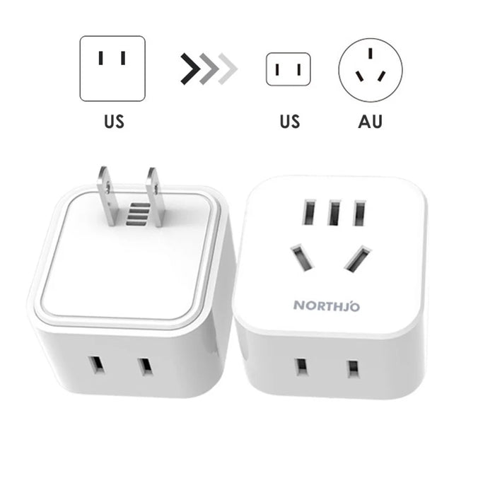 NORTHJO US/Japanese to US/Japanese/AU Plug Mini Adapter Travel Converter Socket - 3