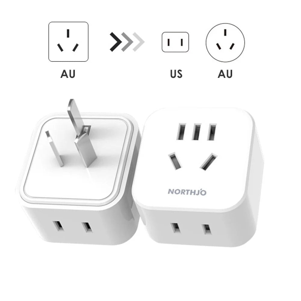 NORTHJO Portable AU to US/Japanese/AU Plug Adapter Travel Converter Socket - 3