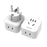 NORTHJO EU Plug DIN to US/AU/Japanese Plug Mini Size Travel Adapter Plug Socket - 1