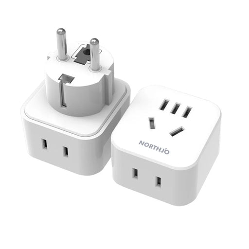 NORTHJO EU Plug DIN to US/AU/Japanese Plug Mini Size Travel Adapter Plug Socket - 1