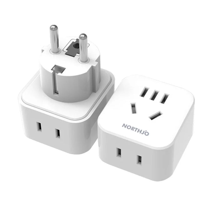 NORTHJO EU Plug DIN to US/AU/Japanese Plug Mini Size Travel Adapter Plug Socket - 1