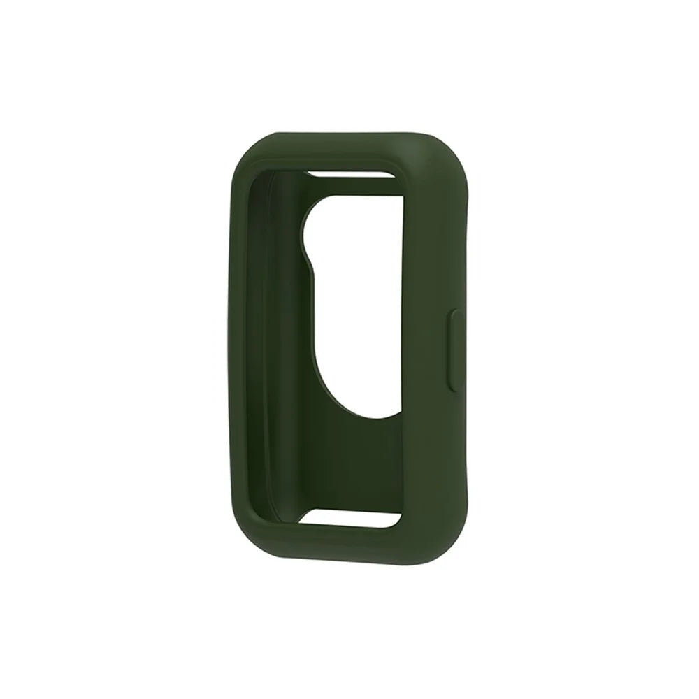 Soft Silicone Watch Case for Huawei Band 7/6, Anti-scratch Protection Watch Frame Cover - Army Green - 4