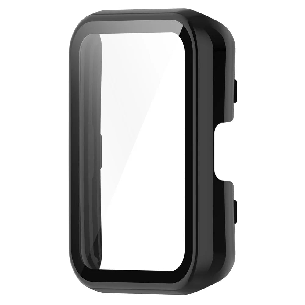 For Oppo Watch Free Hard PC Watch Case Protective Cover with Tempered Glass Screen Protector - Black - 3