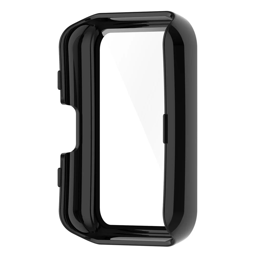 For Oppo Watch Free Hard PC Watch Case Protective Cover with Tempered Glass Screen Protector - Black - 4