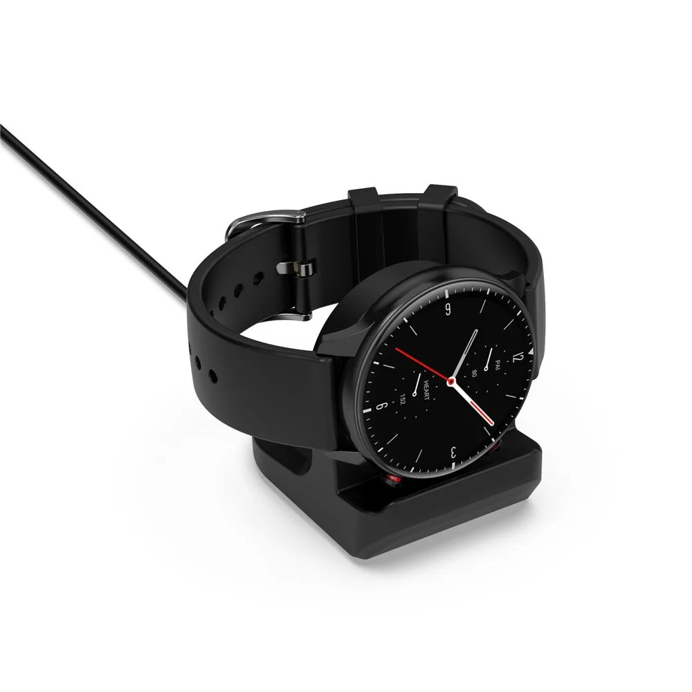 For Huami Amazfit T-Rex 2 / GTS3 / GTR2 / Bip U Smart Watch Charger Holder Silicone Charging Stand Base - Black - 2