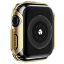For Apple Watch Series SE3 / SE2 / SE1 /  6 / 5 / 4 44mm Electroplated PC Case with Tempered Glass Screen Protector Scratch-Proof Smart Watch Case - Gold - 4