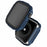 For Apple Watch 9 / 8 / 7 45mm Stylish Electroplated PC Smart Watch Case Protective Cover with Tempered Glass Screen Protector - Blue - 1