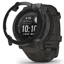 For Garmin Instinct 2 Watch Case Anti-drop Hard PC Cover Frame Half Protective Cover - Black - 1