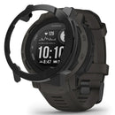 For Garmin Instinct 2S Fall Proof Watch Case Hard PC Cover Frame Half Protective Cover - Black - 1