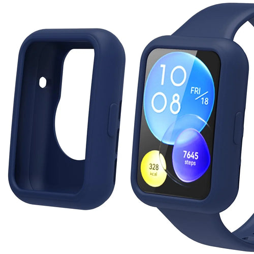 For Huawei Watch Fit 2 Anti-Drop Watch Case Precise Cutout Silicone Watch Cover - Midnight Blue - 1