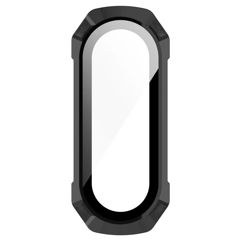 For Xiaomi Mi Band 7 / 7 NFC Hard PC Cover Watch Case with Tempered Glass Screen Protector Shockproof Watch Shell - Black - 4