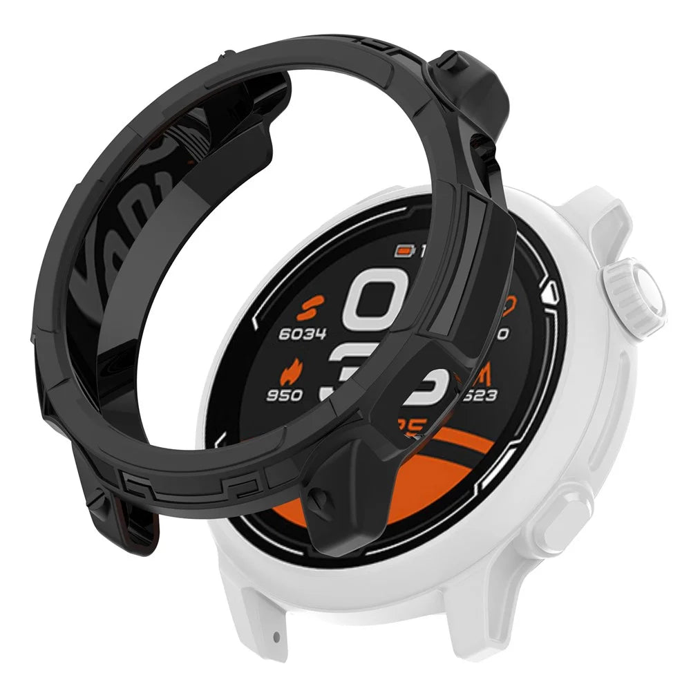 For Coros Pace 2 Anti-fall Anti-scratch Soft TPU Hollow-out Watch Case Protective Cover - Black - 1