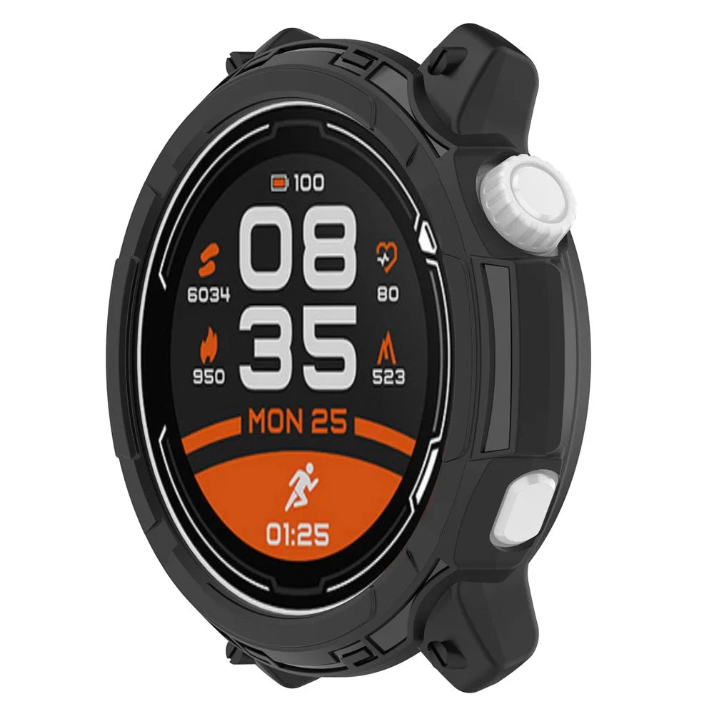 For Coros Pace 2 Anti-fall Anti-scratch Soft TPU Hollow-out Watch Case Protective Cover - Black - 2
