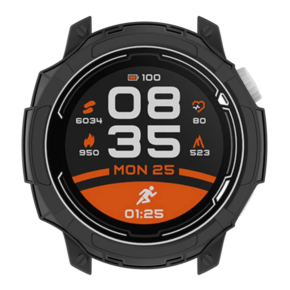 For Coros Pace 2 Anti-fall Anti-scratch Soft TPU Hollow-out Watch Case Protective Cover - Black - 5