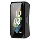 Hard PC Case for Huawei Band 7 / 6  /  Honor Band 7 / 6 Anti-Scratch Smart Watch Protective Case with Tempered Glass Screen Protector - Black - 7
