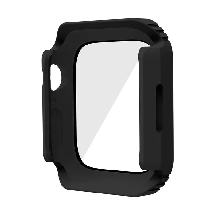 For Apple Watch Series 3 / 2 / 1 42mm PC + TPU Shockproof Watch Case Shell with Tempered Glass Screen Protector - Black - 3