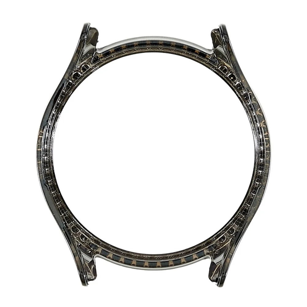 For Samsung Galaxy Watch5 44mm Bling Rhinestone Hard PC Frame Electroplating Half Protective Shell Cover - Black - 3