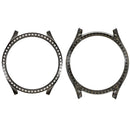 For Samsung Galaxy Watch5 40mm Hard PC Electroplating Bumper Frame Rhinestones Decor Shockproof Hollowed-out Protective Cover - Black - 1