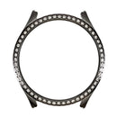 For Samsung Galaxy Watch5 40mm Hard PC Electroplating Bumper Frame Rhinestones Decor Shockproof Hollowed-out Protective Cover - Black - 2
