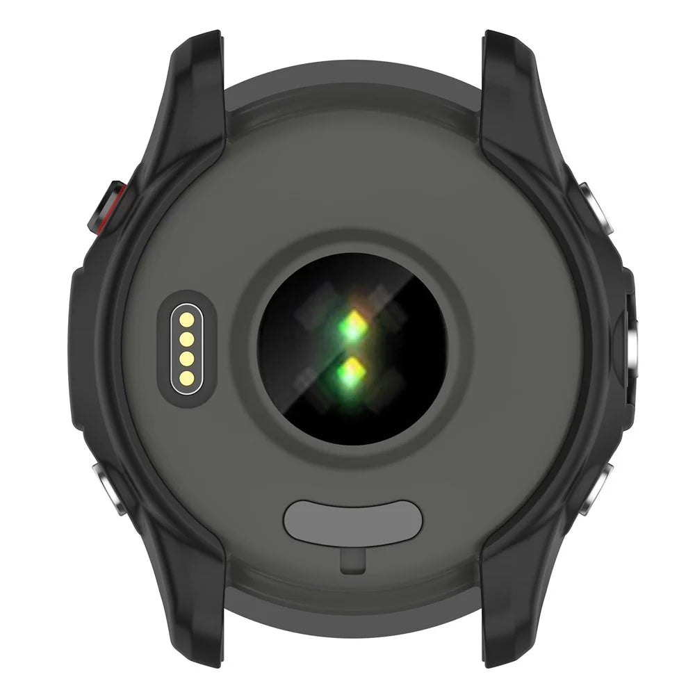 For Garmin Forerunner 255 Soft TPU Watch Protector Hollow-out Design Anti-Scratch Protective Cover Frame - Black - 4