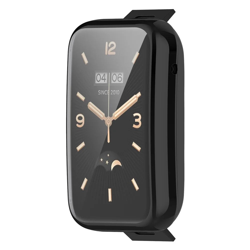 For Xiaomi Mi Band 7 Pro Soft TPU Full Coverage Protective Case Electroplated Frame Watch Cover Replacement - Black - 2