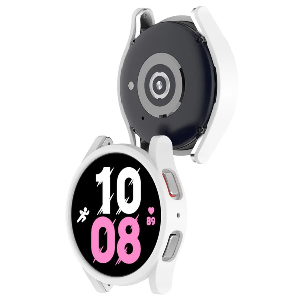 For Samsung Galaxy Watch5 / Watch4 44mm Hard PC Smart Watch Case Anti-scratch Hollow Protective Cover - White - 2