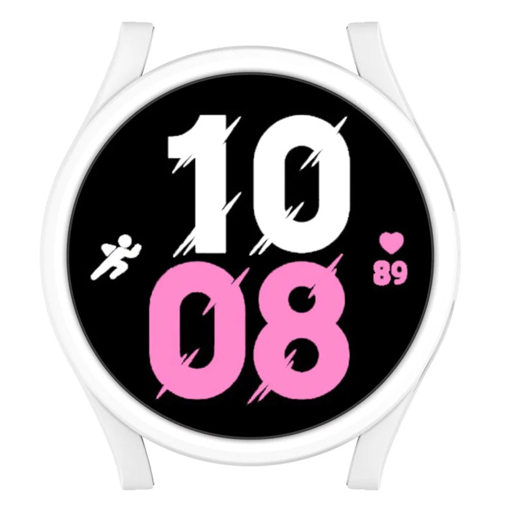 For Samsung Galaxy Watch5 / Watch4 44mm Hard PC Smart Watch Case Anti-scratch Hollow Protective Cover - White - 6