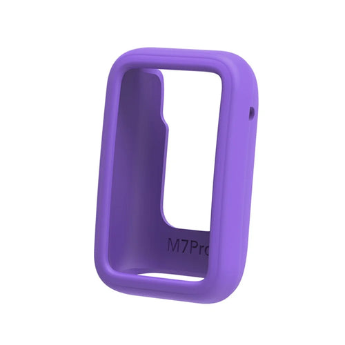 For Xiaomi Mi Band 7 Pro Silicone Watch Case Anti-scratch Watch Frame Protective Cover - Purple - 1